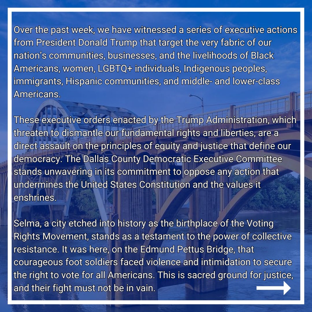 DallasCoALDems's tweet photo. “Diversity is not only the cornerstone of the American Dream but the very essence of who we are as a nation. It must be celebrated, not attacked.”

Our latest statement from our Chairman regarding President Trump’s recent actions. #democrats #justice #diversity #dei #explore #fyp https://t.co/agv52vTH4a