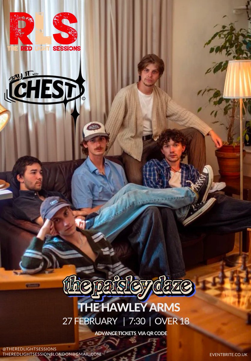 BACK FOR 2025 
<a href="/ChestBand/">Chest</a> and <a href="/thepaisleydaze/">The Paisley Daze</a> LIVE <a href="/hawley_arms/">The Hawley Arms</a> 

TICKETS 🎟️ Minimum of £2.00 but you can pay more if you can! 

DO NOT MISS THIS. 

eventbrite.co.uk/e/122158292039…