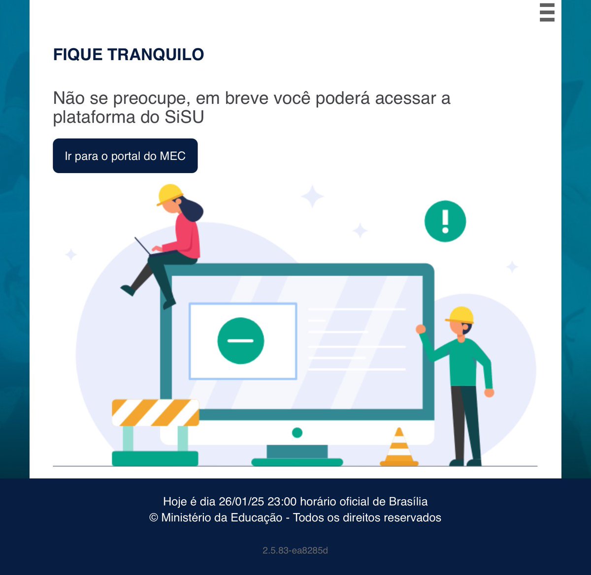 sourailsonlima's tweet photo. ‘FIQUE TRANQUILO’? 🤔 Difícil ficar quando mais de 260 mil estudantes têm suas vidas em jogo aguardando o resultado do Sisu. Pra muitos, é a única chance de ingressar no ensino superior, com 3 dias pra matrícula e, às vezes, mudança de cidade. Respeitem quem espera, MEC! https://t.co/B8HQPqbhOb