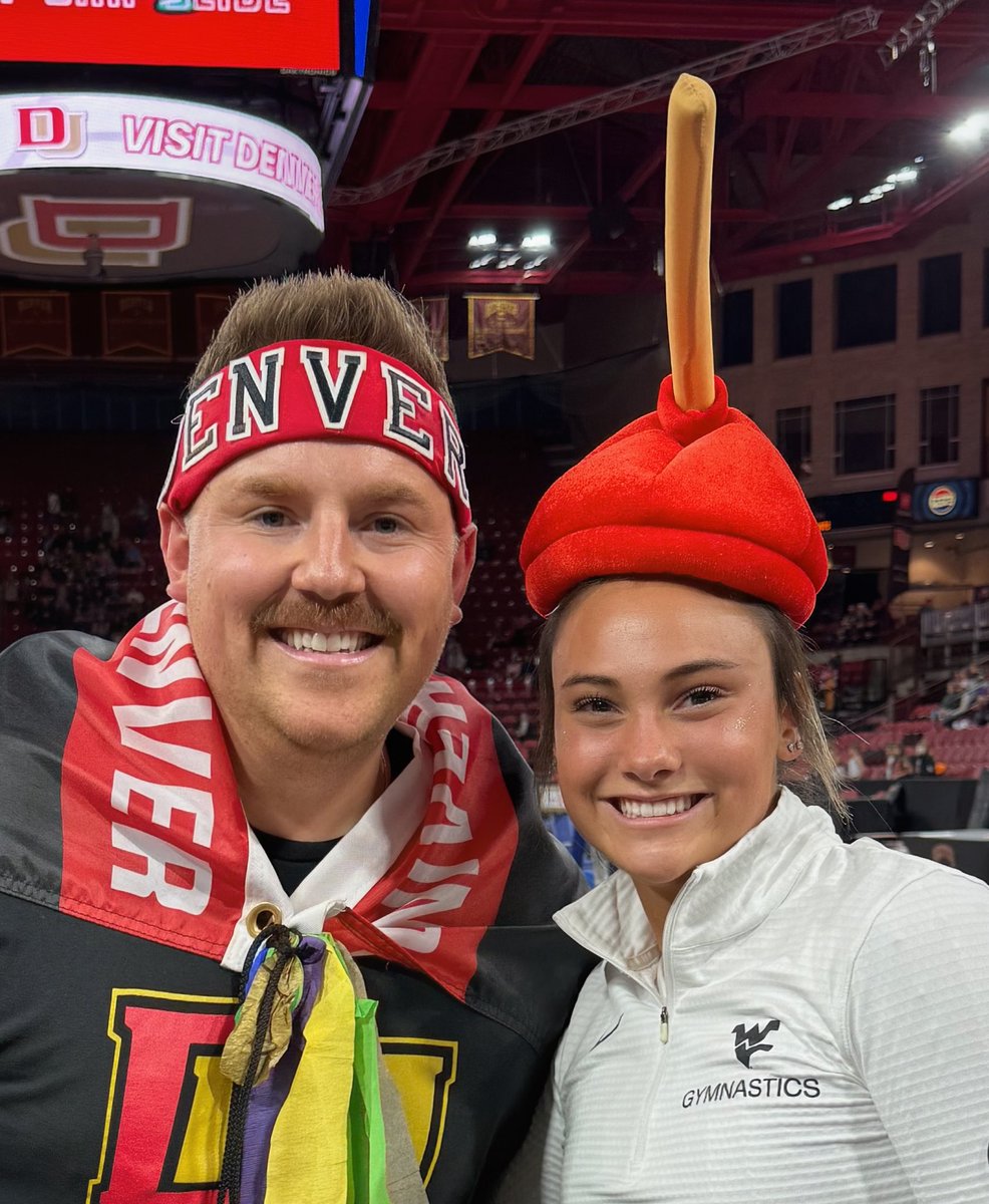 I just everyone to know that I got a picture with the greatest “stick” reward in the NCAA - the <a href="/WVUGymnastics/">WVU Gymnastics</a> Stick Plunger! 

Also shoutout to Emerson Smith for throwing a roundoff full-in! Iconic!