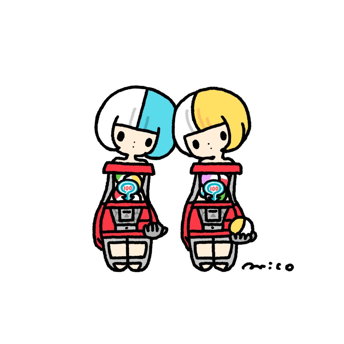 「Capsule toy machine#今日は何の日 #ガチャの日 」|paricoのイラスト