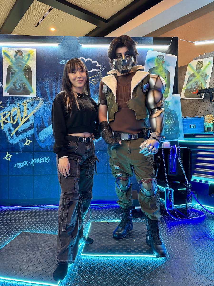 StellaChuuuuu's tweet photo. I transformed @shroud and @bnans into Winter Soldier and Galacta from Marvel Rivals! 

Costumes made by my team and I 
@Zerggiee HunkofJunk @bindismalls https://t.co/HtDXuvDIzD