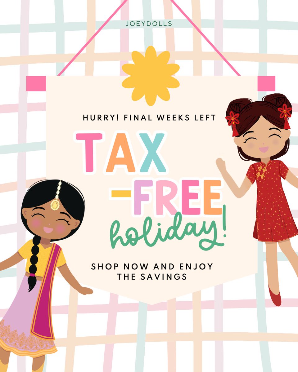 ⏰ Final Weeks for Tax-Free Savings! Shop kids’ toys, clothing, and books tax-free during Canada’s GST/HST holiday—Ontario &amp; select provinces. Ends Feb 15, 2025!

Shop now 👉 joeydolls.com/shop/

#TaxFreeSavings #InclusiveToys #ShopSmart