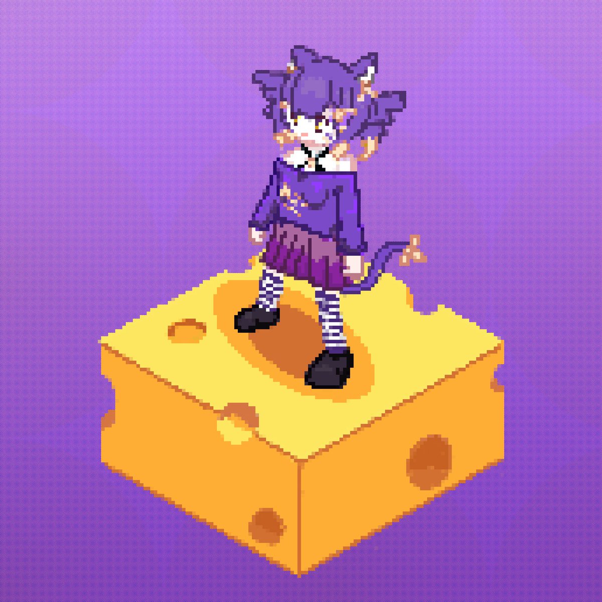 roll_animus's tweet image. i hope this didn’t get too cheesy~ ⭐️✨

#ubebechanart #pixelart #isometric