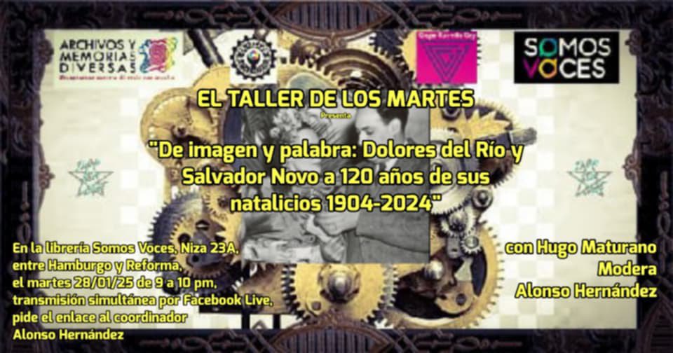Pues voy a tener el gusto de echar chisme en un espacio emblemático del mundo homosexual de la CDMX

Los veo el próximo martes en punto de las 9 pm en la Librería Somos Voces 😉

Gracias <a href="/MiguelAlonsoHe8/">Miguel Alonso Hernández Victoria</a> y <a href="/ArchivosY/">Archivos y Memorias Diversas</a> por la invitación 🌈