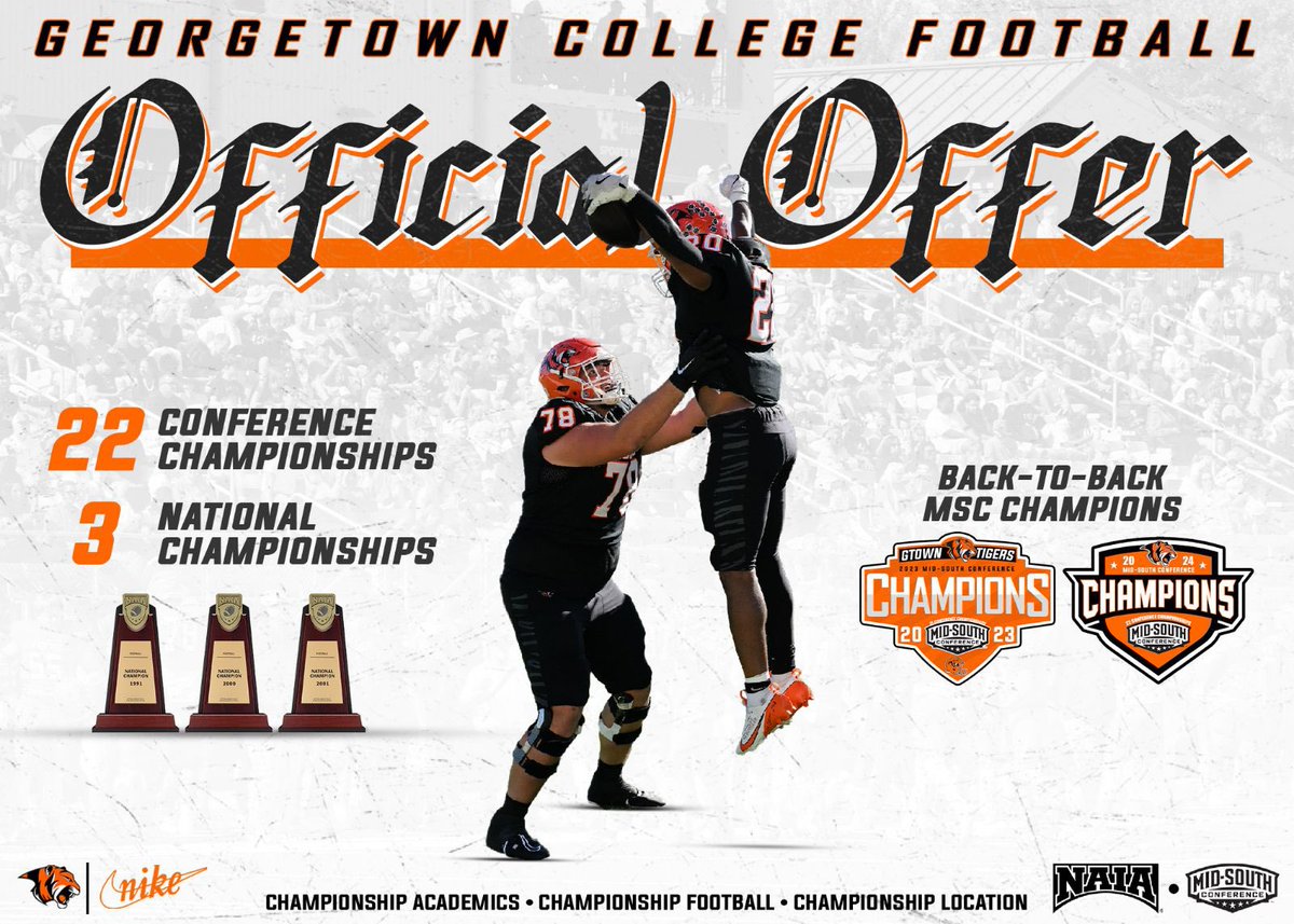 Blessed to receive an offer from Georgetown college!!
<a href="/COACH_MURRAY34/">Coach Murray</a> <a href="/PFL_Sports/">PFL Sports</a> <a href="/chancebeck5_/">Chance Beck</a> <a href="/CoachBBradley/">Bronson Bradley</a> <a href="/CoachDGage/">Coach Gage</a>