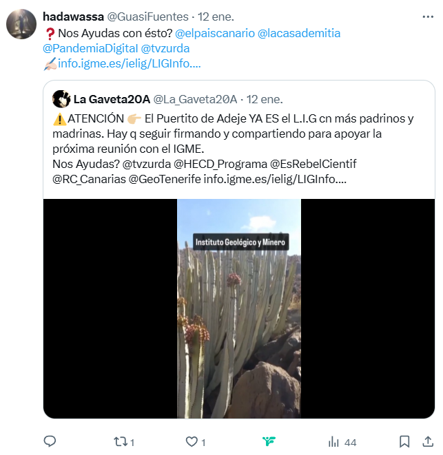 Y La Gaveta20A <a href="/La_Gaveta20A/">La Gaveta20A</a> y 
hadawassa <a href="/GuasiFuentes/">hadawassa</a>, siempre difunden mucha información de la situación en Tenerife.