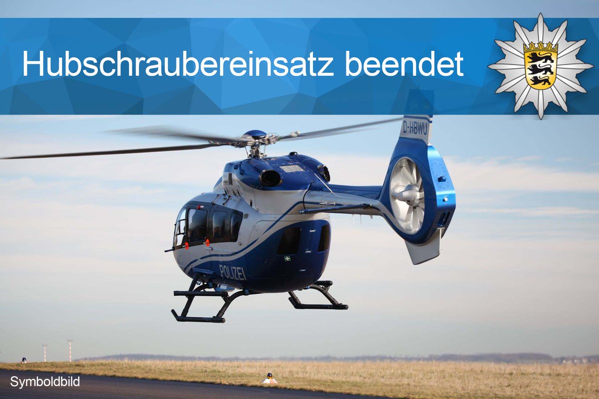 Unser #Hubschrauber hat seinen Einsatz über #Malsch beendet. Der Mann konnte wohlbehalten aufgefunden werden.

Vielen Dank fürs Teilen.

Eure #Polizei #Karlsruhe