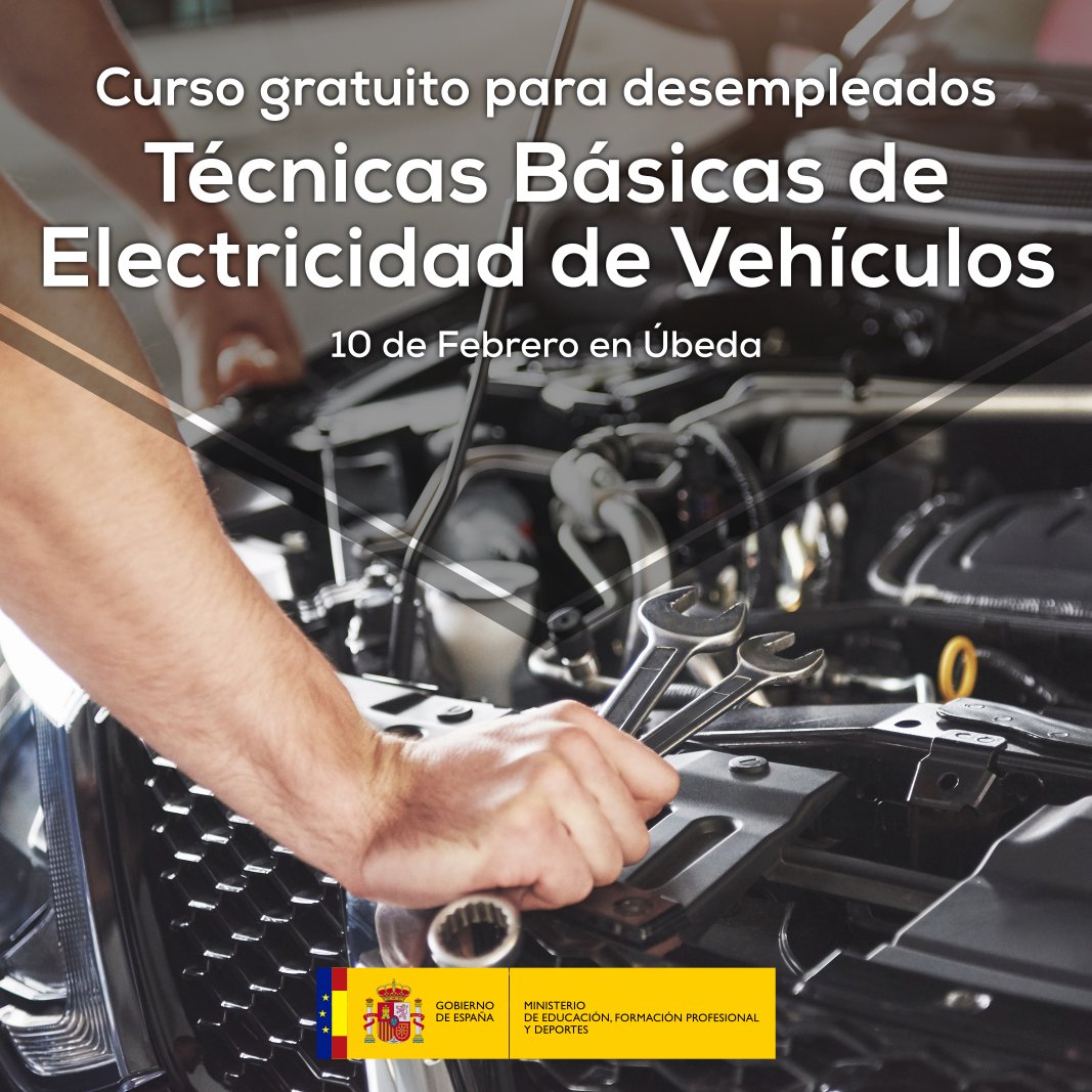 Curso gratuito para desempleados. Técnicas Básicas de Electricidad de Vehículos. En Úbeda el 10 de Febrero. Para más información llámenos al 953 79 50 15 o visítenos en Avenida de la Libertad 50. #Úbeda.

grupoforma.org/es/n-111/tecni…

#curso #taller #electricidad #desempleados #gratis