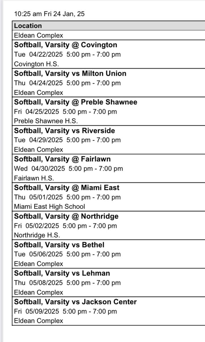 Excited to see our schedule for the upcoming season!  

🥎 🦅