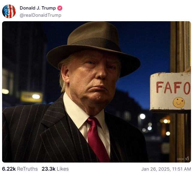 JUST IN: Solana meme coin $FAFO ran from $0 to $15 million in market cap in one hour after Donald Trump posted this on Truth Social 😂