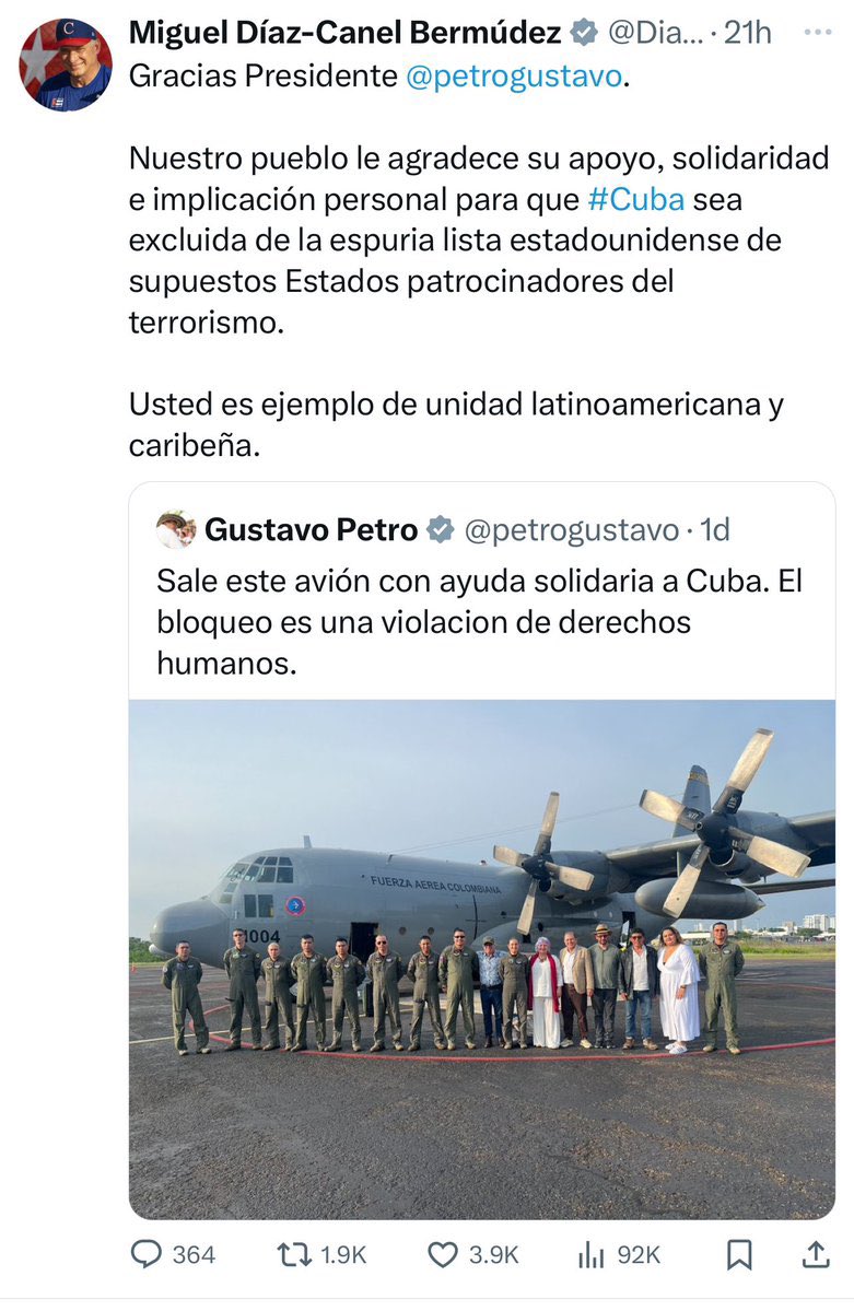 Los comunistas siempre contra la  corriente ¡ <a href="/petrogustavo/">Gustavo Petro</a> prefiere tener relaciones con el país del pan con harina de yuca al 80% 🇨🇺 que con la primera potencia 🇺🇸 !

¿Díganme si no son otra especie?