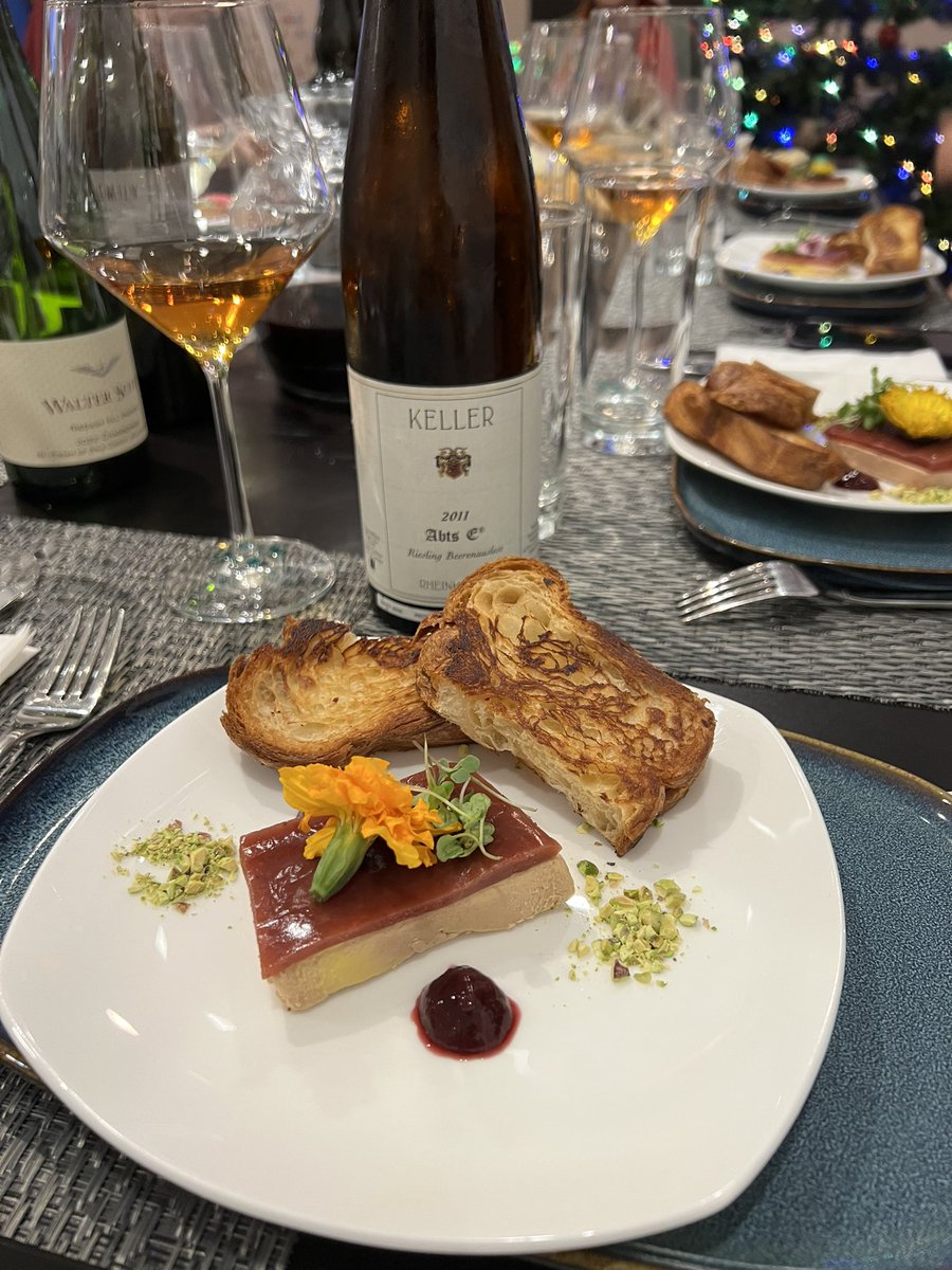 Getting better at making my signature foie gras dish... the Keller Beerenauslese Riesling was a phenomenal pairing, insane color and depth