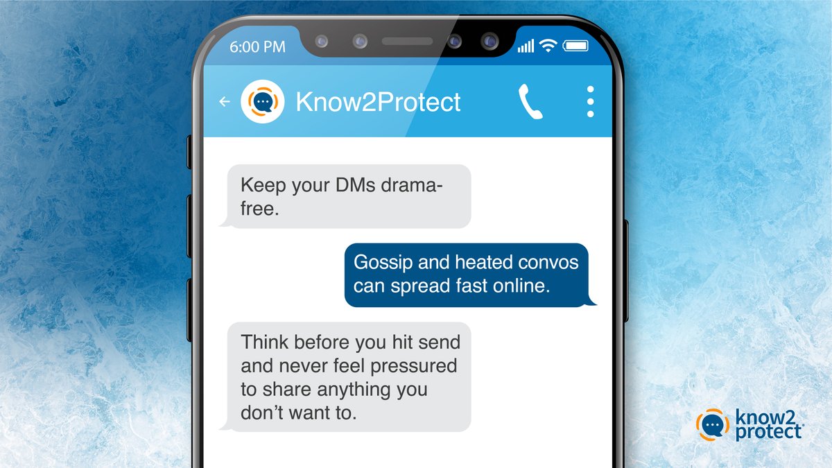 Know2Protect's tweet photo. #K2P's #DigitalSafetyChallenge continues! Today's topic: DM safety. 📲 Talk to your teens about being cautious with private messages and avoiding online dangers. Encourage them to be mindful about what they share and to keep conversations respectful.
#WinterWebWisdom https://t.co/b47GKo9WML