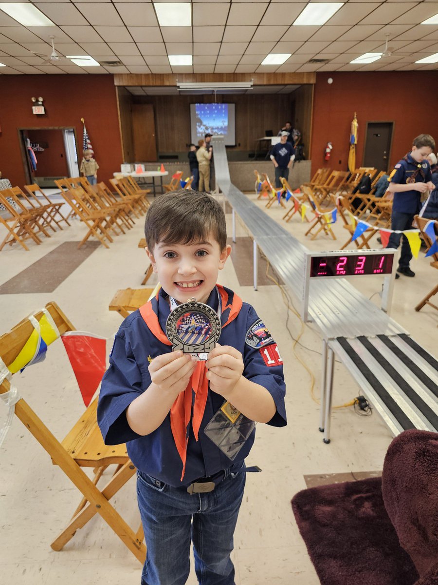 Ned_Stephens's tweet photo. Pulled a second place at the Pinewood Derby open race today! Not sure who was more excited, me or him! 😆 https://t.co/1poL2z7Wpm