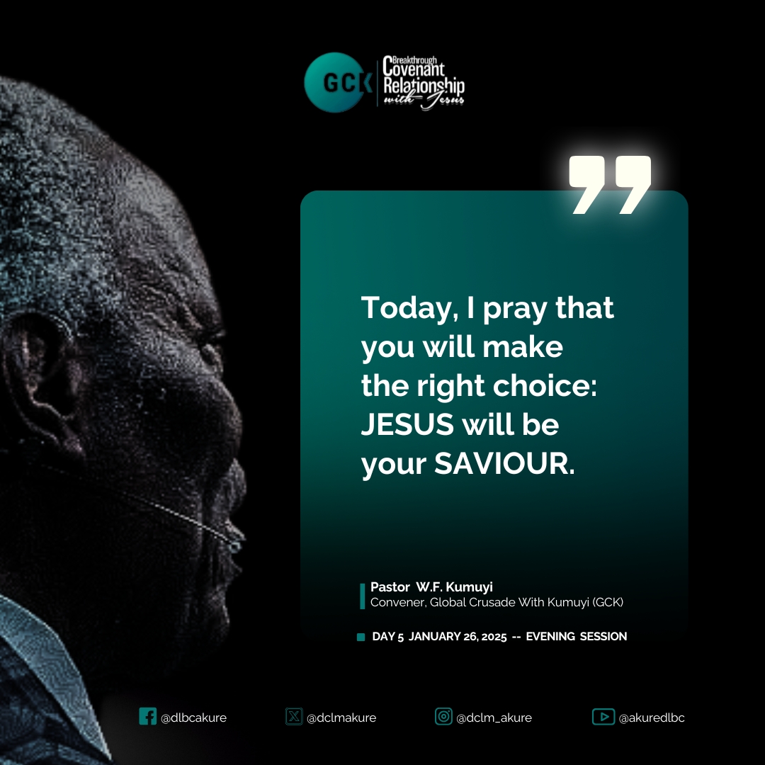 dclmakure's tweet photo. Some notable quotes from PASTOR W F KUMUYI at the Day 4 of the ongoing Akure January Global Crusade With Kumuyi

#quotes #gckwithkumuyi2025 #GCKinAkure #gospel
#DLconversations https://t.co/aISTC4jwGN