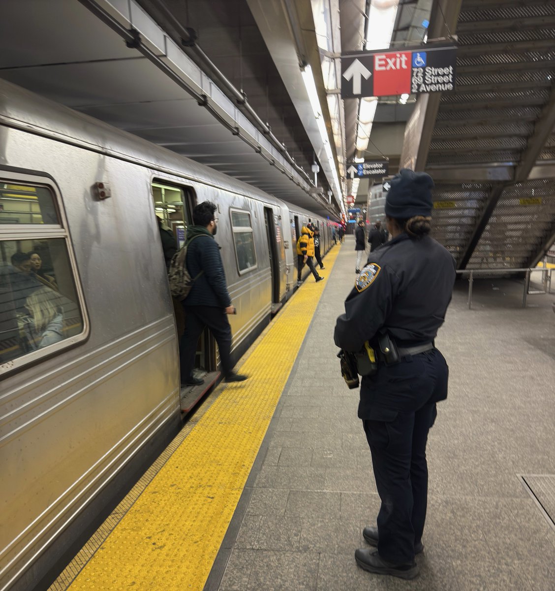 Ninety-nine feet below ground you’ll find some 19th Precinct cops on the 72nd Street Q train platform.

They’re keeping a watchful eye, along with <a href="/NYPDTransit/">NYPD Chief of Transit</a> Officers, ensuring safe travels for all straphangers.