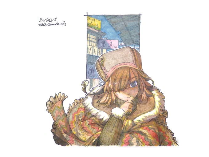 クロッキー帳に描いてた時代の四枚。狐、鷹、フクロウ、猫です。#水彩 #原画 #狐娘 #猫の子 #擬人化 