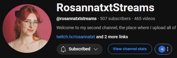 RosannaTxt's tweet photo. Hey Twitter!

Did you know I have a YT Channel where I upload all my stream VODS? We'll that channel is getting wildly close to the 4k watch hours needed for YouTube Partner but we're about 490 subscribers out of the needed 1k.

If you would like to help me out you could sub?👀❤️ https://t.co/snLAv3lIqC