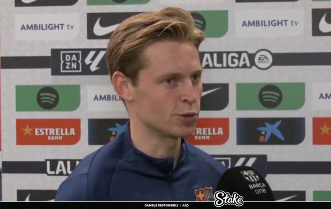 Somhiseremfcb's tweet photo. 🗣️Frenkie De Jong: “Desde el parón estoy al 100% muy muy bien. Ahora vamos a recortar puntos al Madrid”. https://t.co/ZR47x75Jqk