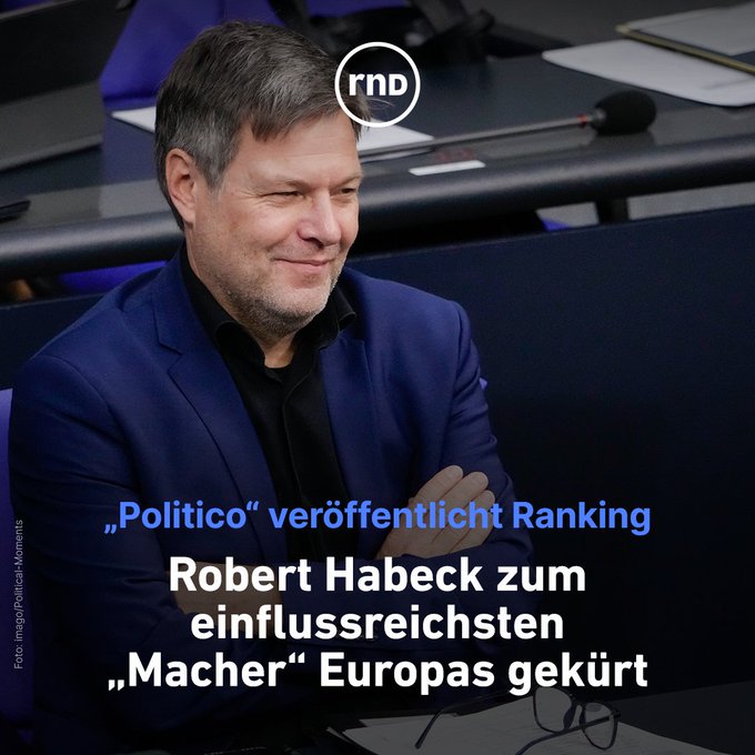 Wenn es nicht die populistischen Zeitungen BILD und WELT sind, dann kürt sogar Axel Springer SE in seinem Magazin POLITICO Robert Habeck zum einflussreichsten Macher Europas. 

Die wissen alle, dass er viel mehr kann als Merz oder Scholz.