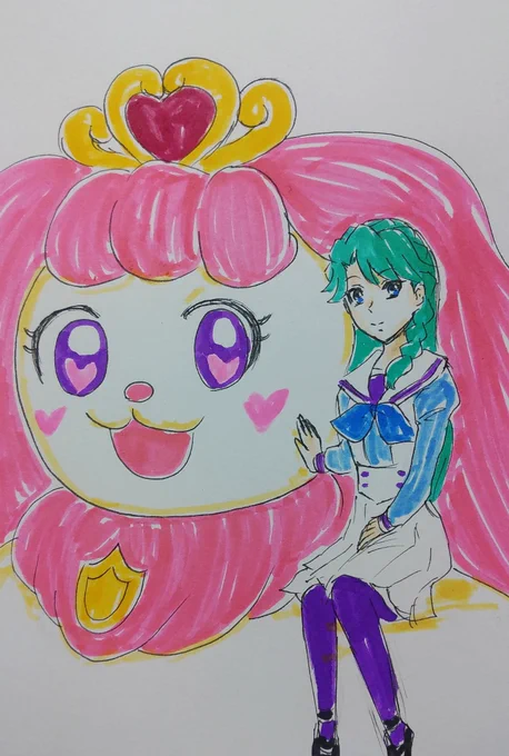 #ゴープリ10周年なので海藤みなみさん3733枚描いてお祝い(95,96,97)みなみん&ビッグパフ。 