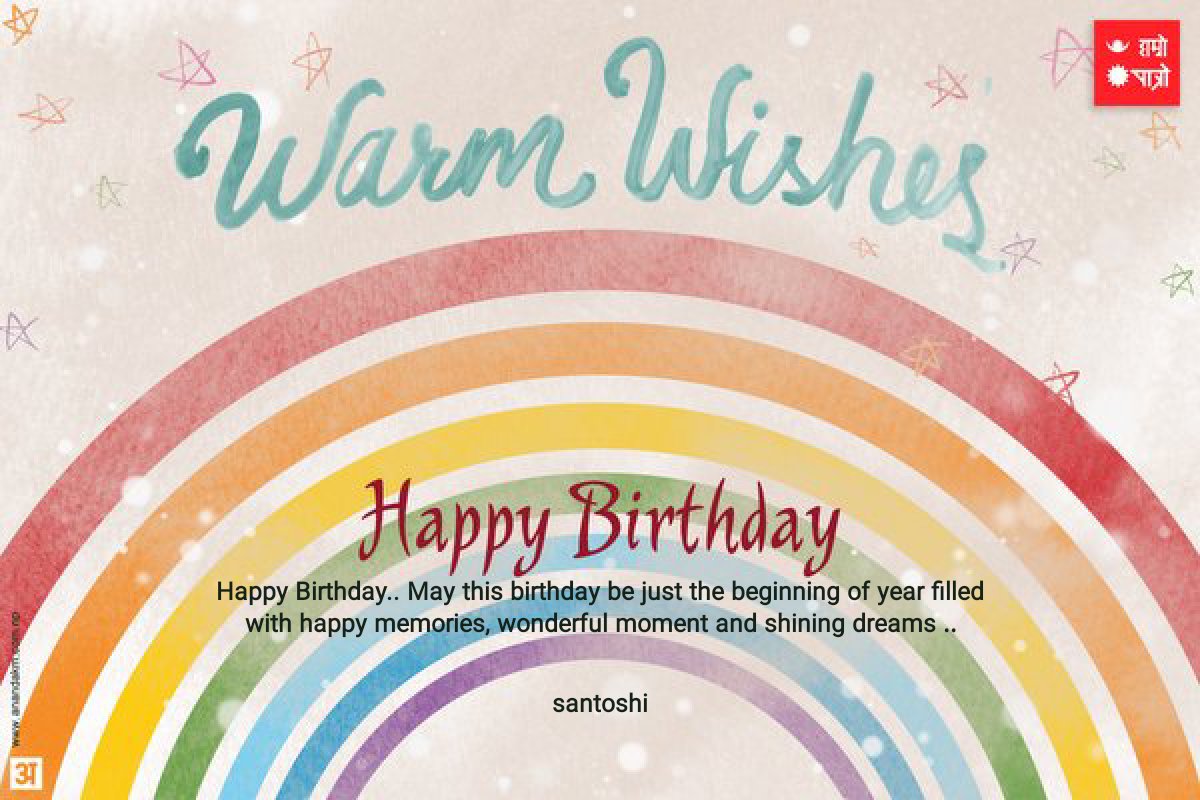 ghayalkumar2075's tweet photo. Happy Birthday.. May this birthday be just the beginning of year filled with happy memories, wonderful moment ... https://t.co/GMacW0QLPQ