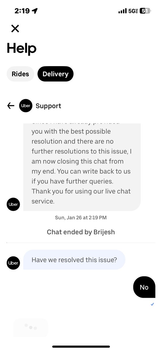 jaybizzleking's tweet photo. @UberEats I am having the worst experience dealing with your in app agents. Please handle this https://t.co/hGqIMsJCuC