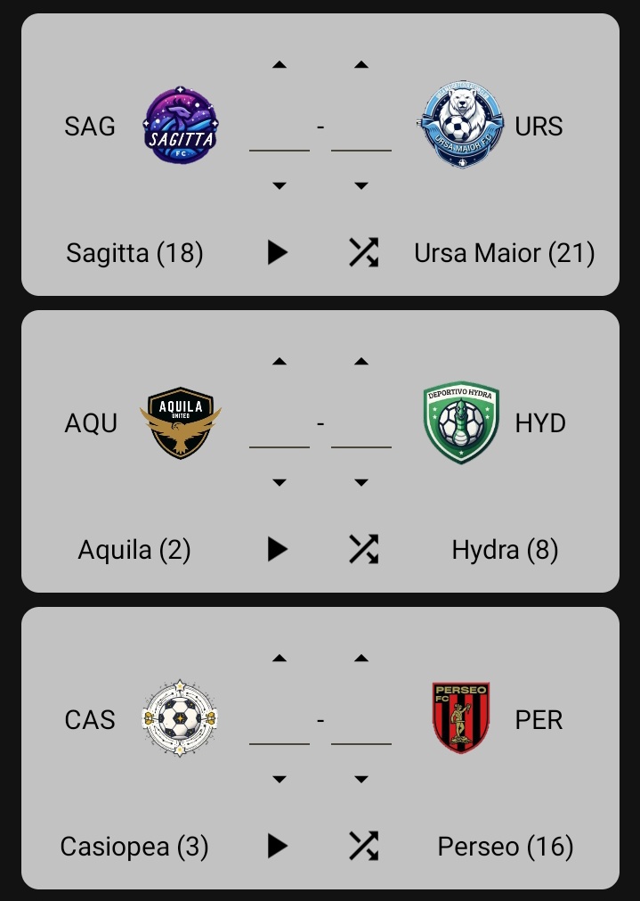CopaAstralB's tweet photo. ¡Partidos de la jornada 1 confirmados!
🔥🌌 https://t.co/ibJ95rreZW