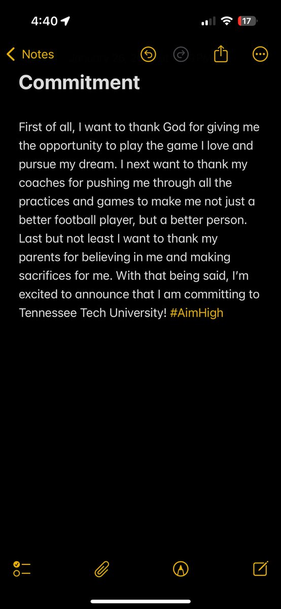 COMMITTED!! 🟡🟣 #AGTG 
<a href="/BenblessingBen/">Ben Blessing</a> <a href="/CoachWilder353/">Bobby Wilder</a> <a href="/JElmo_BobcatFB/">John Elmore</a> <a href="/VoiceOfCatsTN/">Voice Of The Bobcats</a>