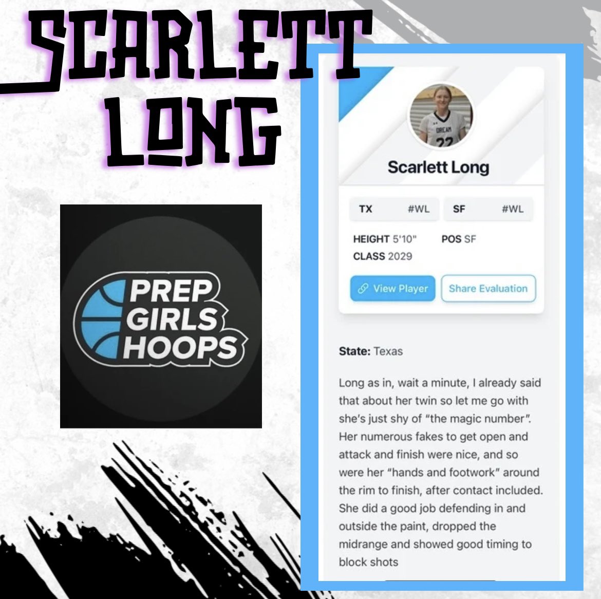 Phoenix Select (@phoenixselect) on Twitter photo 6’0” 2029 SF <a href="/ScarlettLong_29/">ScarlettLong</a>
Long, tall and skilled‼️
<a href="/PGHTexas/">Prep Girls Hoops Texas</a> <a href="/girlzprepreport/">Girlz Prep Report</a> 6’0” 2029 SF <a href="/ScarlettLong_29/">ScarlettLong</a>
Long, tall and skilled‼️
<a href="/PGHTexas/">Prep Girls Hoops Texas</a> <a href="/girlzprepreport/">Girlz Prep Report</a>
