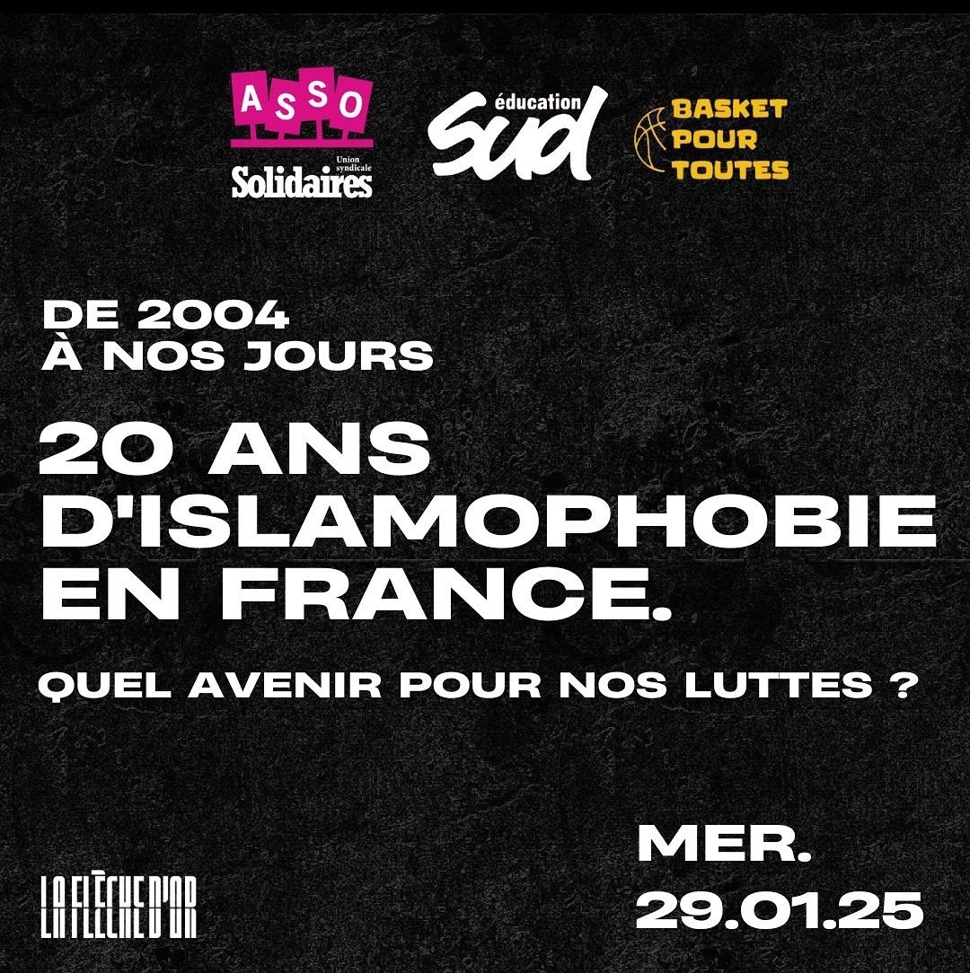 SyndicatASSO's tweet photo. Ce mercredi 29/01 à la Flèche d'Or, une table ronde pour discuter des conséquences de la loi de 2004, 20 ans après son adoption. ⬇️ https://t.co/3txceL6asi