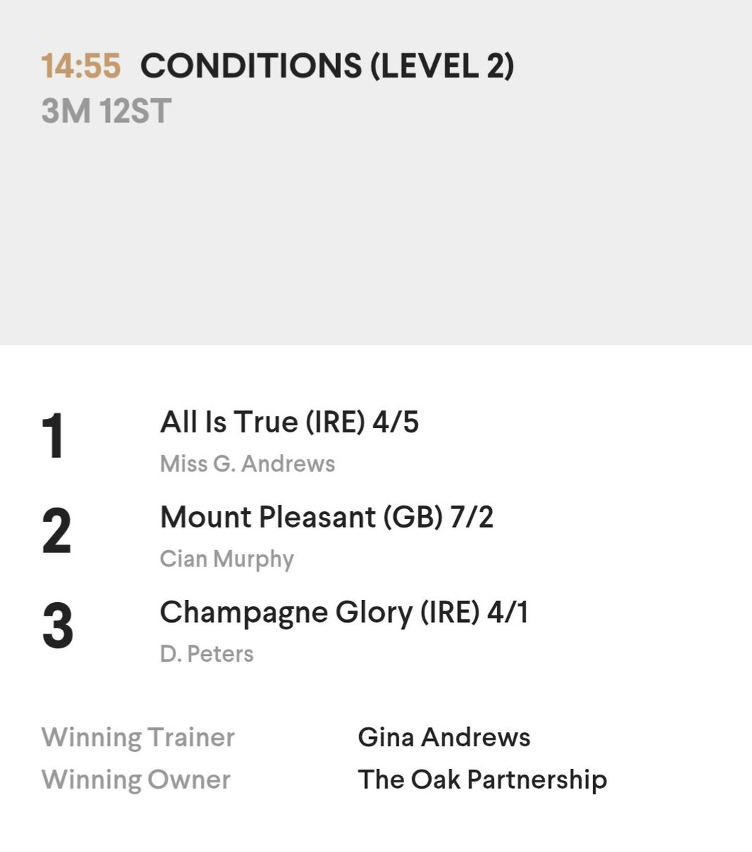 Boardsmill Stud (@boardsmillstud) on Twitter photo Boardsmill bred All is True completes a 2nd leg of a double for the late #COURTCAVE & <a href="/ginaandrews19/">Gina</a>, taking the Conditions Race at Horseheath Point to Point. Congrats also to Owners The Oak Partnership. Bought by <a href="/Davidph6045/">David phelan</a> from <a href="/peterflood8/">peter flood</a> at <a href="/GoffsUK/">Goffs UK</a>. Boardsmill bred All is True completes a 2nd leg of a double for the late #COURTCAVE & <a href="/ginaandrews19/">Gina</a>, taking the Conditions Race at Horseheath Point to Point. Congrats also to Owners The Oak Partnership. Bought by <a href="/Davidph6045/">David phelan</a> from <a href="/peterflood8/">peter flood</a> at <a href="/GoffsUK/">Goffs UK</a>.