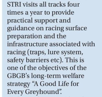 porkys22's tweet photo. Interesting #MondayColumn on STRI work with @GreyhoundBoard over the last seven years. Yet though space is limited, doesn't actually give any detail of their work, findings or subsequent improvements. Nothing is mentioned beyond basic track surface overview. i.e Lure,Traps, Rails https://t.co/0hWUq3d8KW