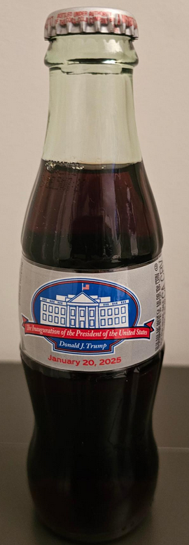 starquenched's tweet photo. OMFG   VIP goodie bags at Trump inauguration included Diet Coke, medal with pics of prez, JD Vance-Other gifts included a red “challenge coin,” as well as a glittering White House Christmas ornament. https://t.co/nNyOfxLFa3