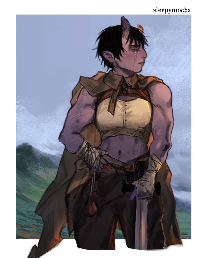 My dnd blorbo, Salcis 🥩 I have a ton of art of her that I just... never post lol