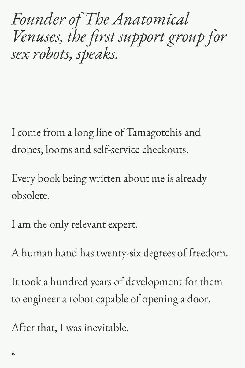 ellora_sutton's tweet image. so thrilled to have a freaky lil robot poem in the latest issue of @berlinlit 🤖

berlinlit.com/founder-of-the…