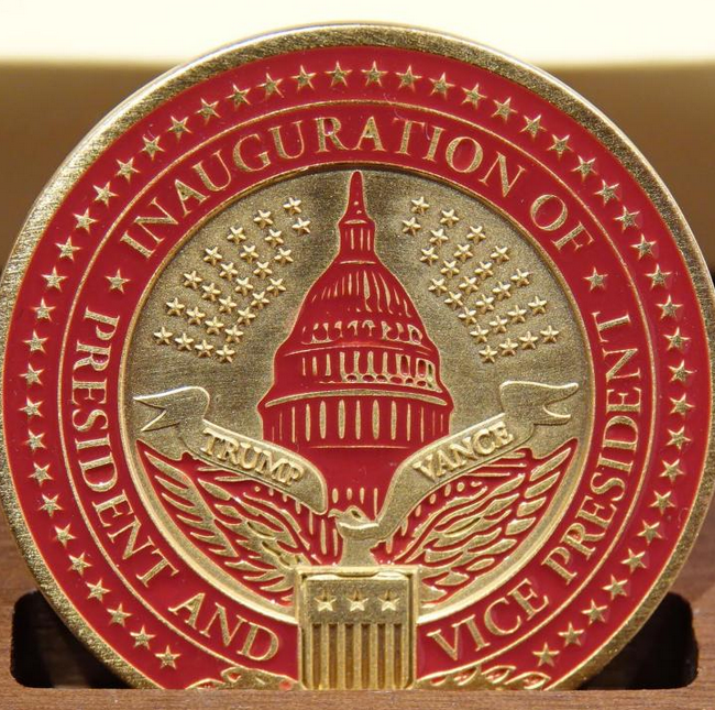 starquenched's tweet photo. OMFG   VIP goodie bags at Trump inauguration included Diet Coke, medal with pics of prez, JD Vance-Other gifts included a red “challenge coin,” as well as a glittering White House Christmas ornament. https://t.co/nNyOfxLFa3