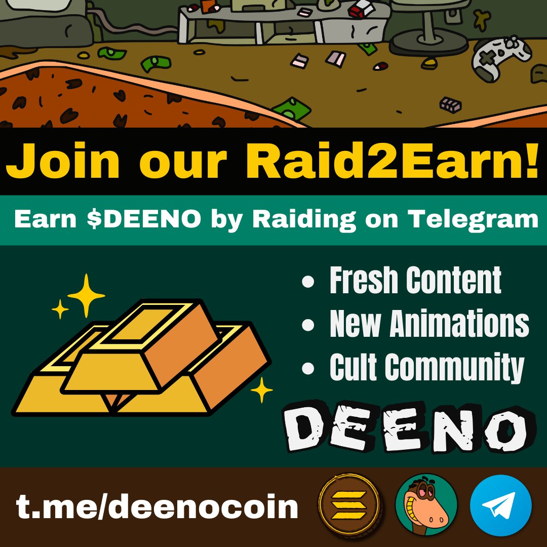<a href="/SharksCoins/">SharksCoins 🦈 Gem Hunter</a> ✅Stacked Artist &amp; Animator Team
✅NON-STOP Fresh Content
✅Cult Community
✅Low MC⬅️

🦖 $DEENO COIN #deeno #memecoin #solana