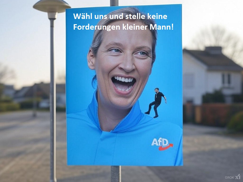 Stefan_K__'s tweet photo. Grok: Entwickle 4 ehrliche #AfD-Plakate! 🤭 https://t.co/DewHssq1R7