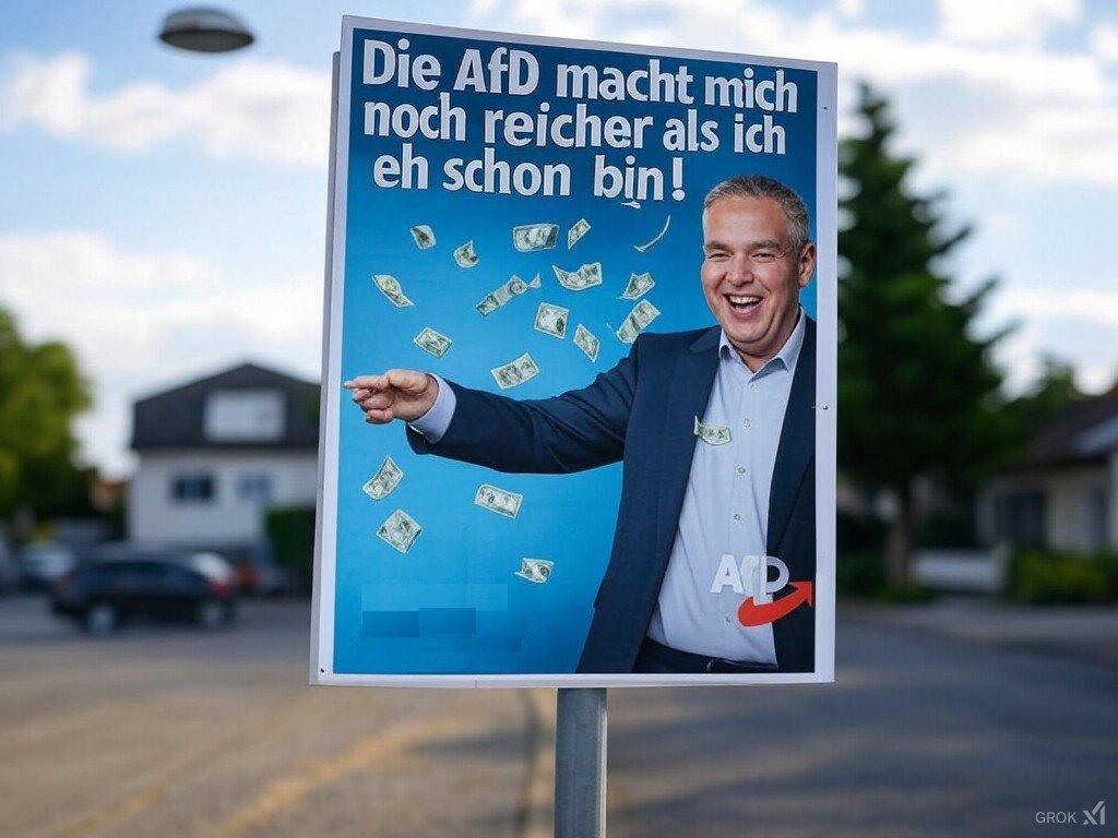 Stefan_K__'s tweet photo. Grok: Entwickle 4 ehrliche #AfD-Plakate! 🤭 https://t.co/DewHssq1R7