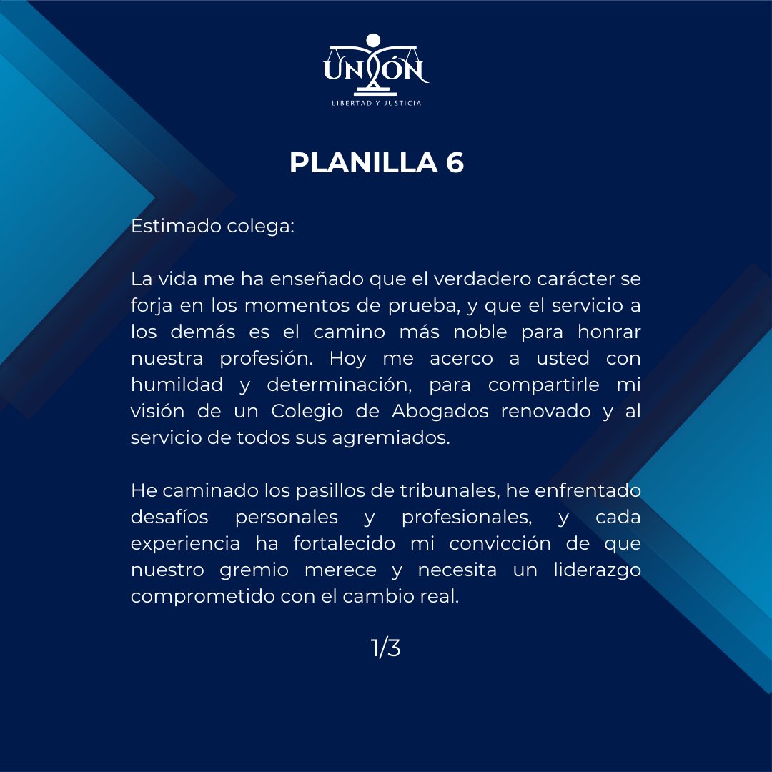 union_guatemala's tweet photo. Un mensaje especial de nuestro candidato por Junta Directiva, Roberto López Villatoro. 

#UnidosSomosFuertes #Planilla6 https://t.co/zxk5EanbC8