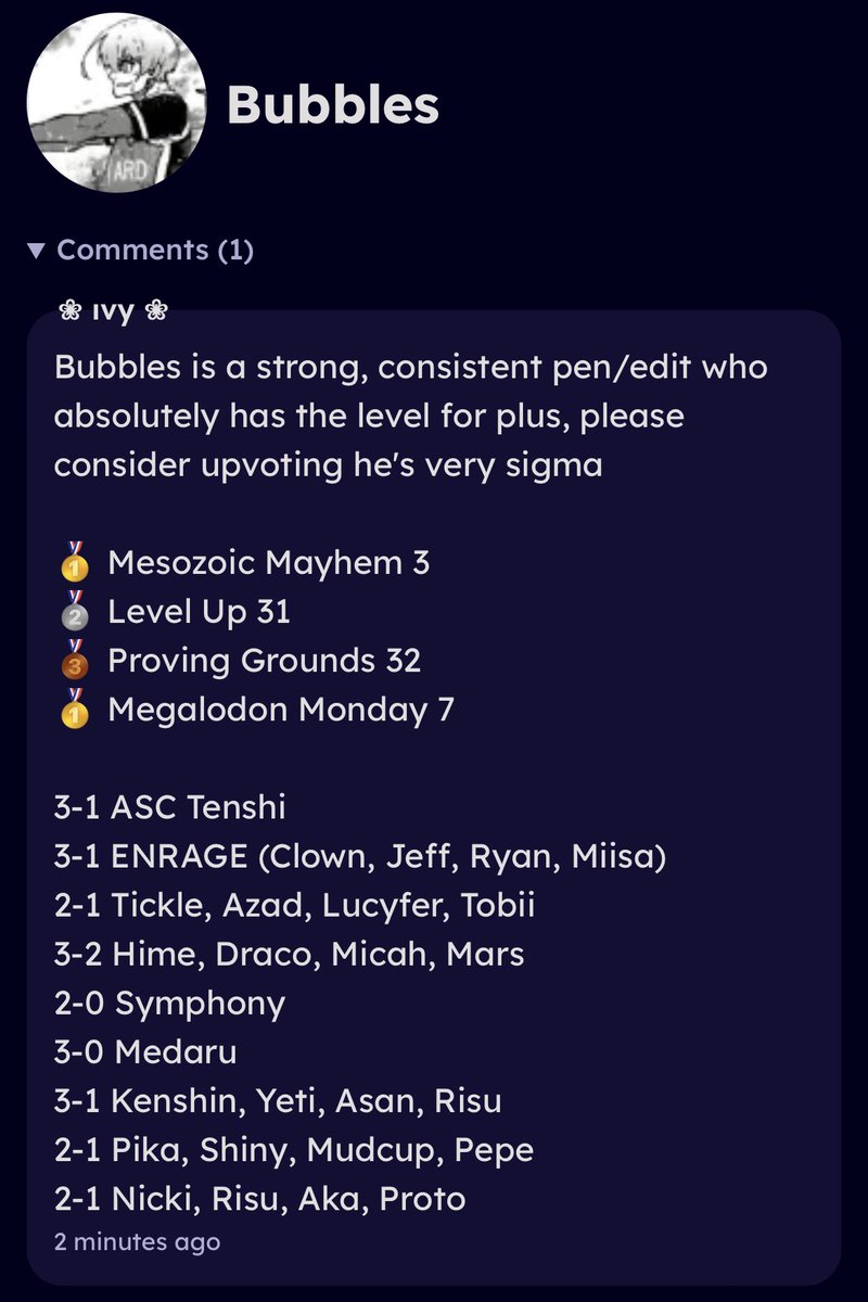 Tysm to <a href="/Anoma_spl/">Jackie</a> for suggesting me, I'd love to use this chance to keep getting better, please consider upvoting 🙂↕️