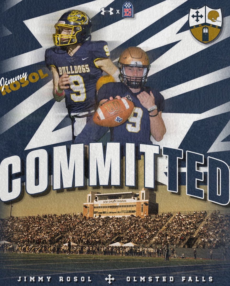 J_Rosol32's tweet image. After a lot of thought I am proud to say I have Committed to John Carroll University! I can’t wait to continue my football career for another 4 years! Go Blue Streaks!! ⚡️
@OFfootball1 @Downreadysethut @chrismilano12 @coachDeanPaul @FBCoachTJ @JCUFootball