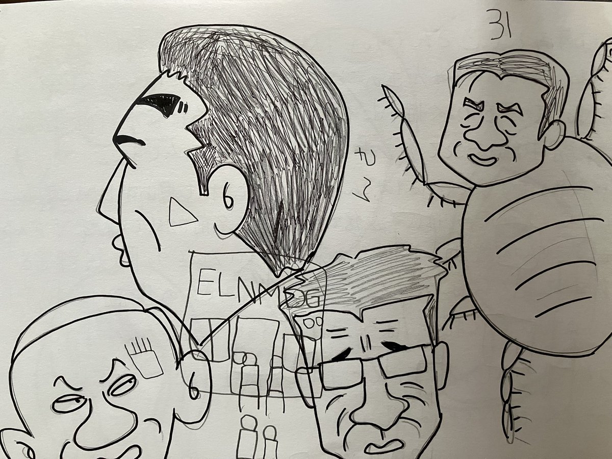 先日、多摩スタンダップコメディクラブで披露したフリップ芸で使った絵に、子どもが絵と謎の数字を描き加えていました。 