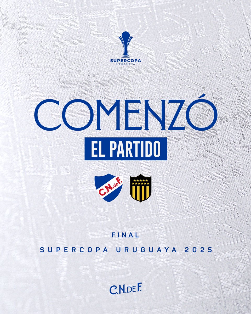 Nacional's tweet photo. 🔛 𝗖𝗢𝗠𝗘𝗡𝗭��́ 𝗘𝗟 𝗣𝗔𝗥𝗧𝗜𝗗𝗢 🔵⚪️🔴

#Nacional 🆚 Peñarol

🏆 Final Supercopa Uruguaya

#JuegaNacional https://t.co/XIhlcqlvBQ