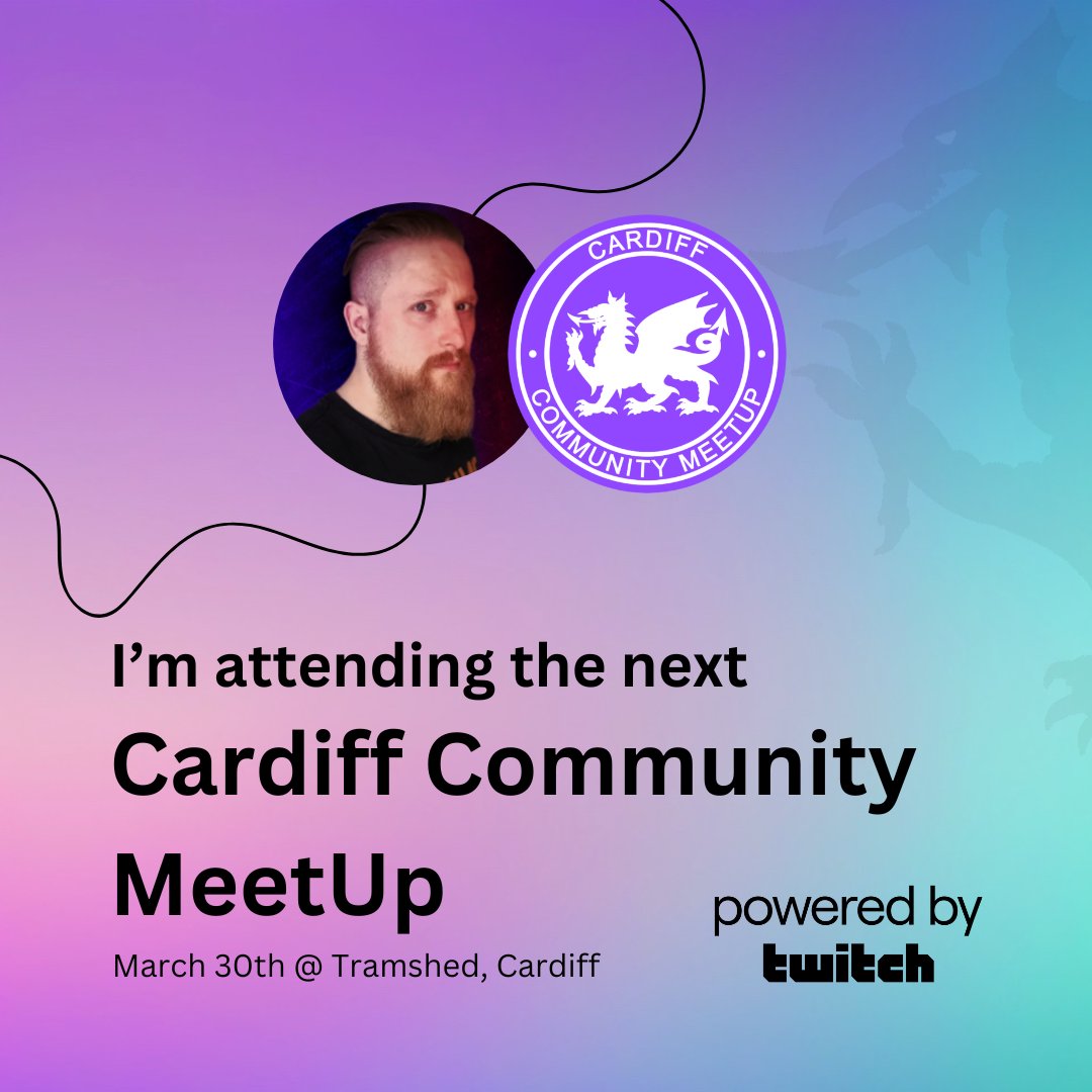 iNickOmega's tweet photo. I'm attending the next @MeetUpsCardiff at Tramshed, Cardiff on March 30th! #Twitch #MeetUp https://t.co/PfZ1HZmAU8