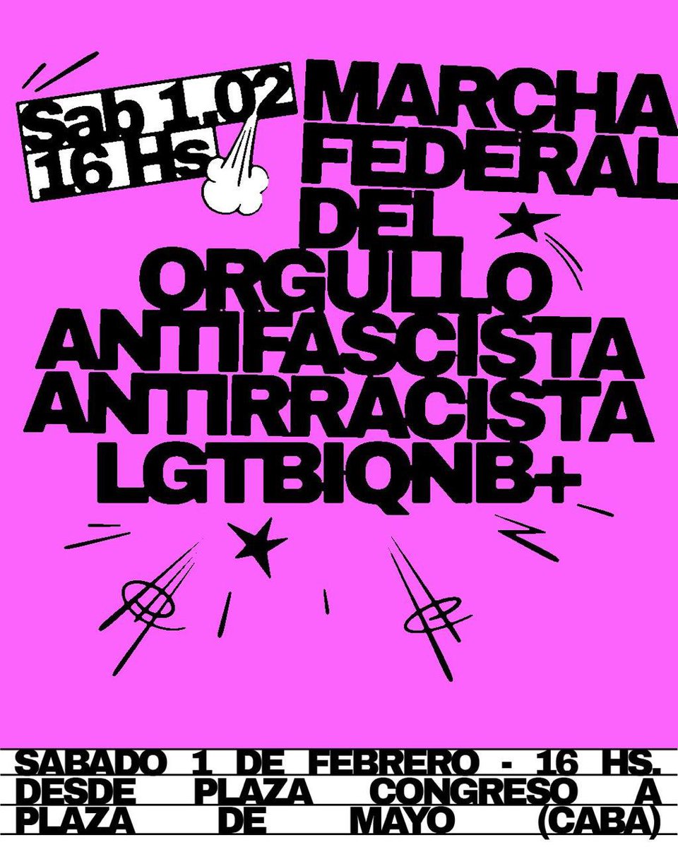 Menos mal que nos pasamos tres pueblos que si no 
1 de febrero marcha federal del orgullo antifascista antirracista LGTBIQNB +