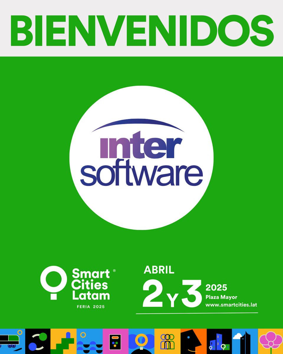 🔊 Bienvenido Intersoftware | Red de Empresarios del Software de Colombia
organización que compuesta por compañías líderes del sector TI de Colombia 

#Medellín # #SmartCities #territoriosinteligentes #SmartCitiesLatam2025