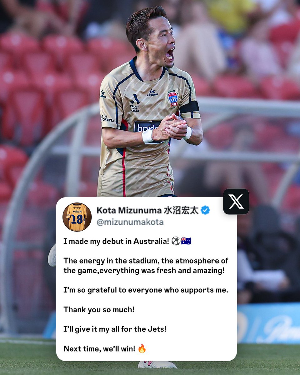 A classy message from new @NewcastleJetsFC signing Kota Mizunuma